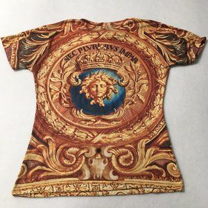 #NN Glaenohy Paris Pray for Paris T Shirt Mens Large Animal Print 3D Shirt Brown
